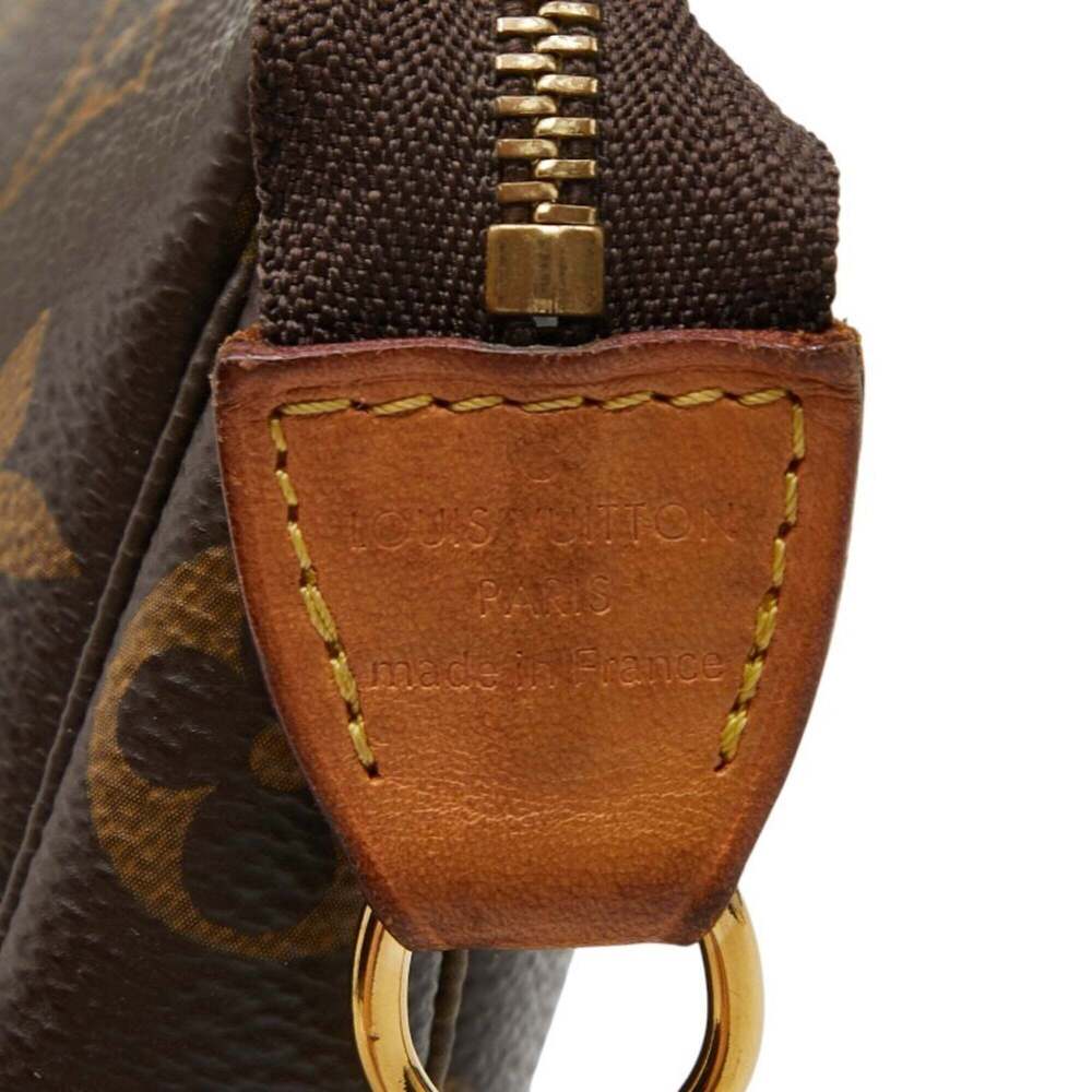 LOUIS VUITTON Brown Monogram Leather Pochette Pouch - Picture 7 of 8